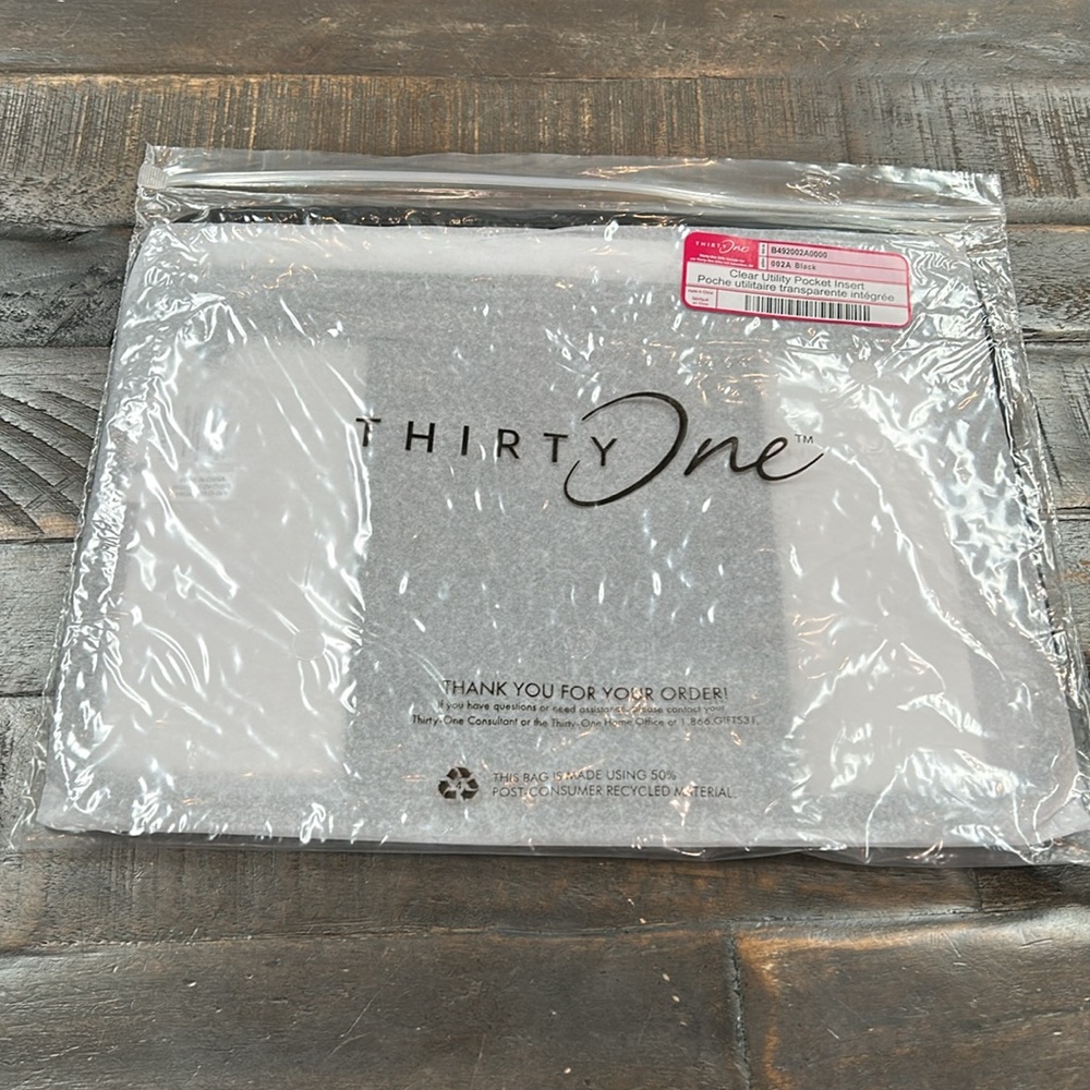 Thirty-One Clear Utility Pocket Insert - Picture 2 of 3